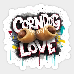 Corndog Love Design Sticker